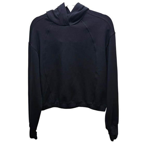 OFFLINE by Aerie Tops - OFFLINE by Aerie Black Cropped Hoodie Thumbhole Cuffs Small Activewear